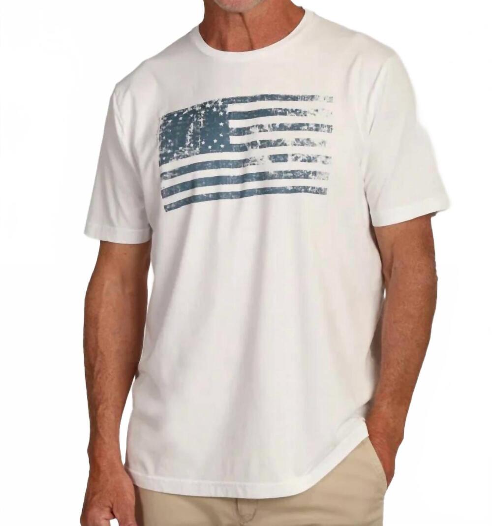 NEW TRUE GRIT short sleeve raw edge crew tee in white